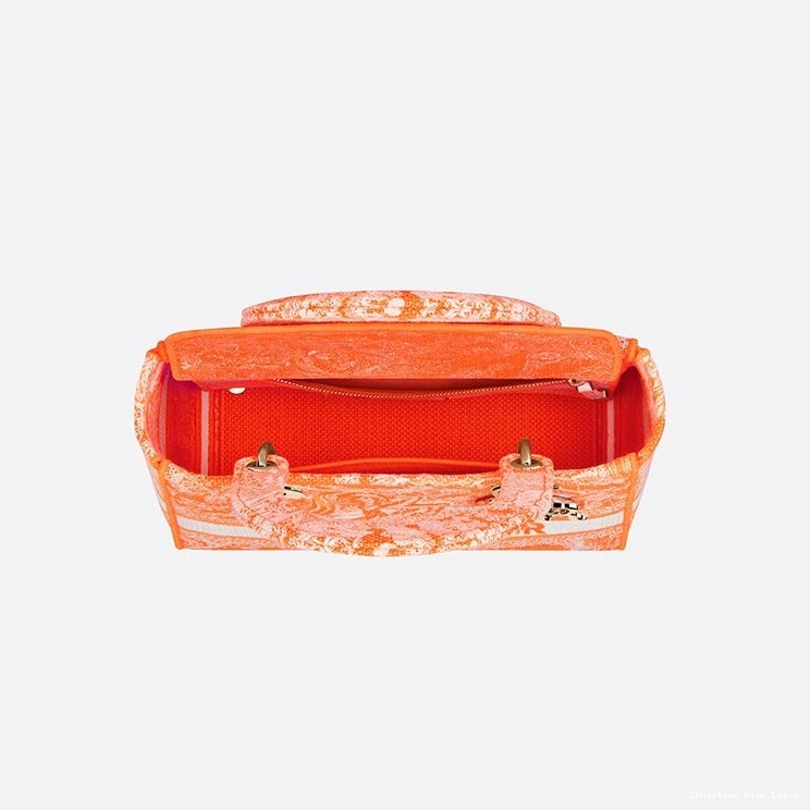 Cheap Bag de Lady Jouy Canvas Orange Medium Toile Motif D-lite 0815 Luxury